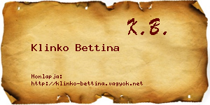 Klinko Bettina névjegykártya