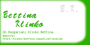 bettina klinko business card